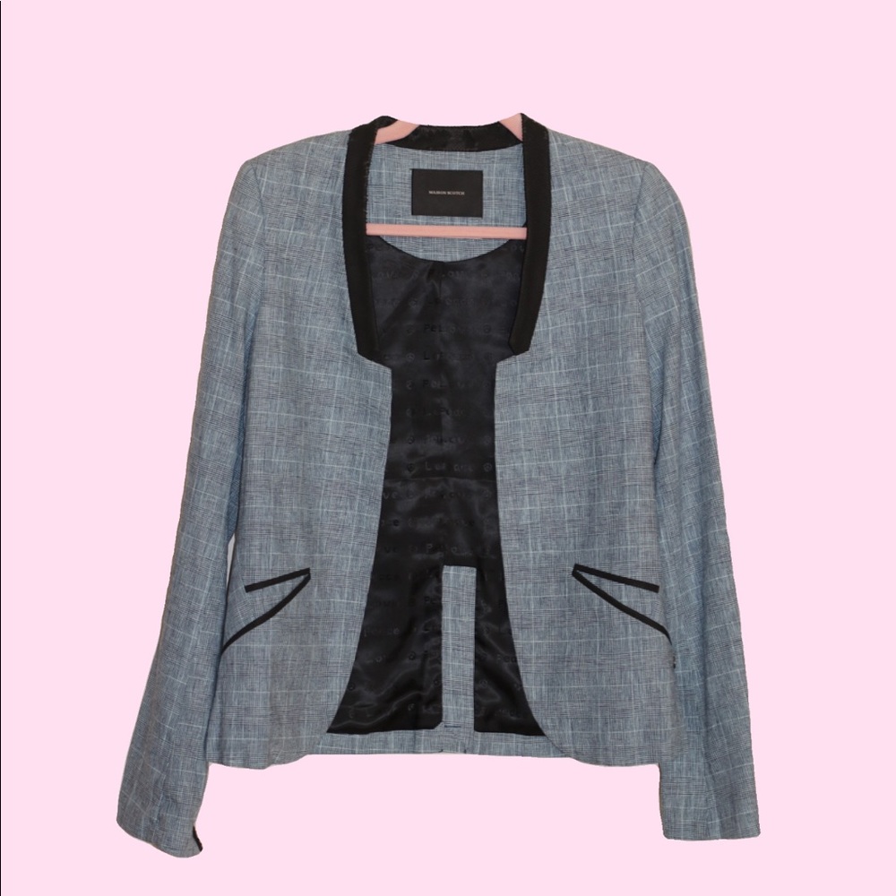 Maison Scotch Women’s Blazer Plaid light blue